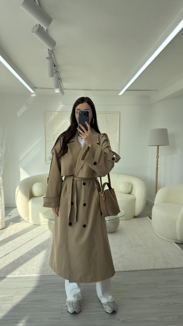 CAMEL OVERSIZE UZUN TRENÇKOT