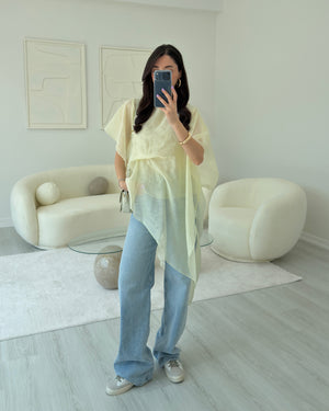 SARI PELERİNLİ BLUZ