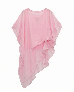 PEMBE PELERİNLİ BLUZ