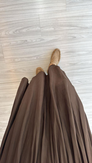 KAHVERENGİ PREMIUM SATEN ETEK