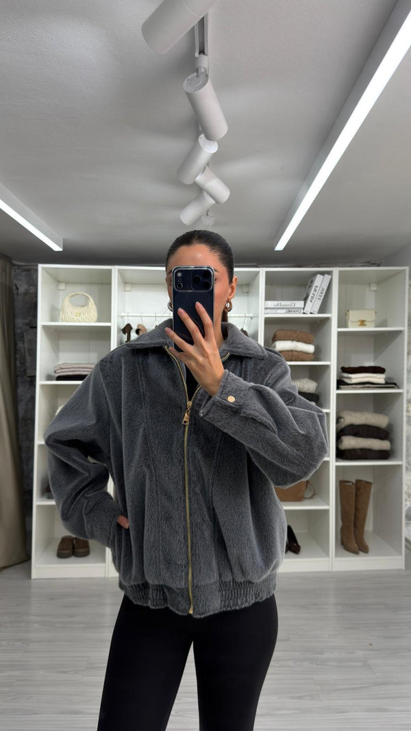 GRİ TEDDY MONT