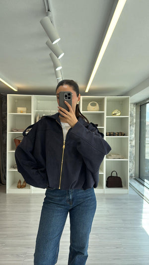 LACİVERT SÜET BOMBER CEKET
