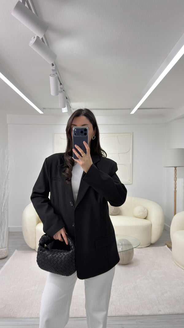 SİYAH SİLVA OVERSIZE BLAZER