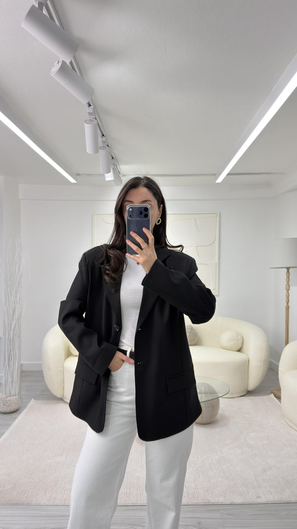 SİYAH SİLVA OVERSIZE BLAZER