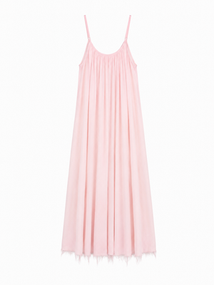 PEMBE PAMUKLU ELBİSE