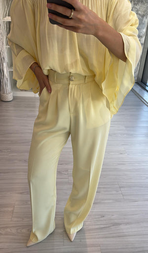 SARI GOLD DÜĞMELİ PANTOLON