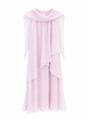 PEMBE ŞALLI ELBİSE