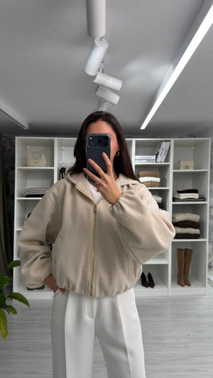 TAŞ OVERSIZE KAPÜŞONLU CEKET