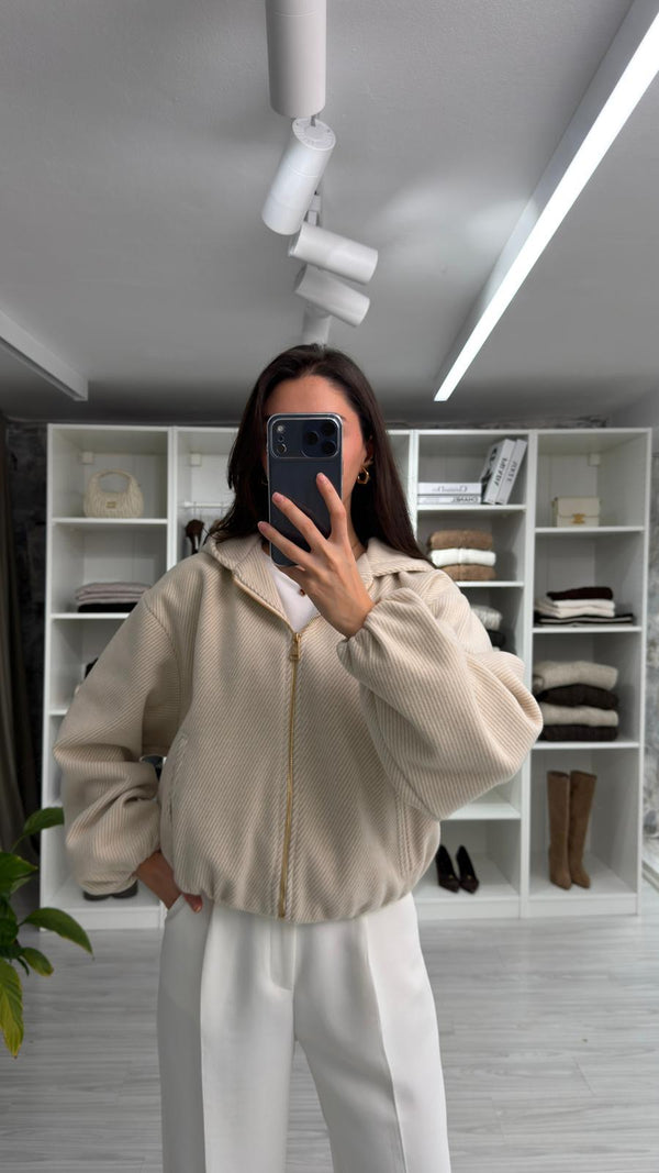 TAŞ OVERSIZE KAPÜŞONLU CEKET