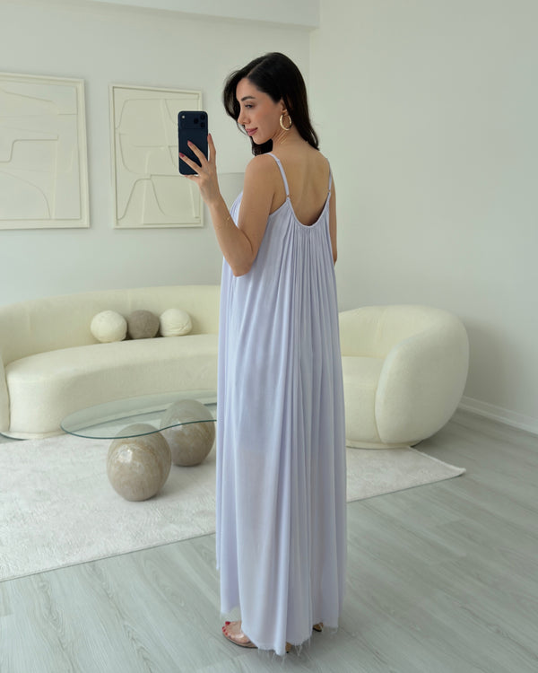 LİLA PAMUKLU ELBİSE