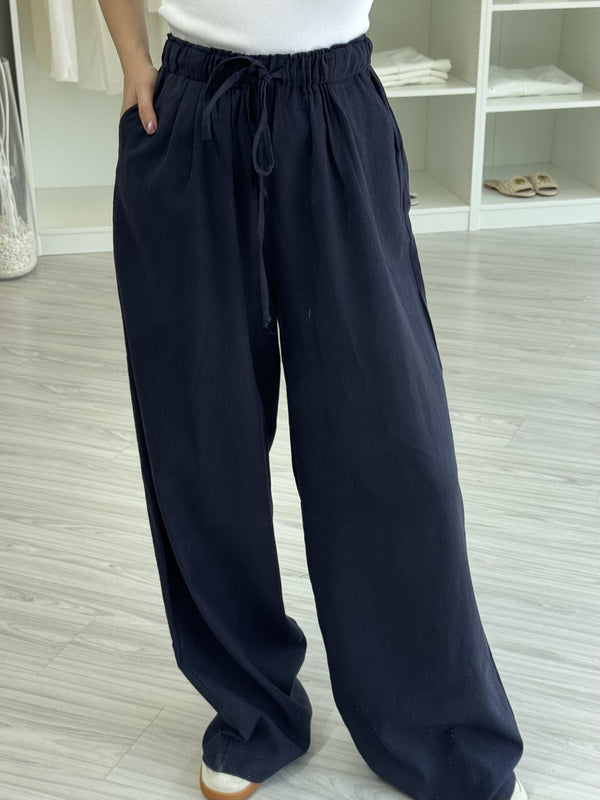 KETEN PANTOLON - LACİVERT