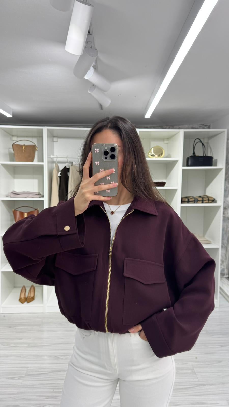 BORDO CEP DETAYLI BOMBER CEKET
