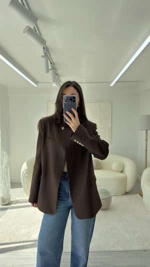 KAHVERENGİ DİK YAKA CEKET