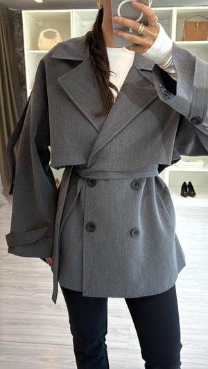 ANTRASİT OVERSIZE TRENÇKOT