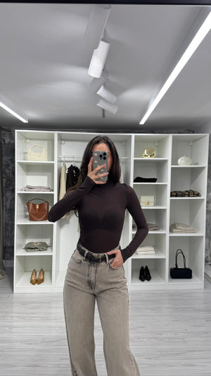 KAHVERENGİ BALIKÇI YAKA KAŞMİR BODY