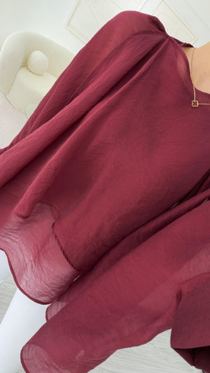 BORDO ELİSE PELERİN ŞİFON BLUZ