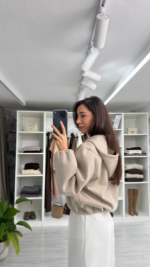 VİZON OVERSIZE KAPÜŞONLU CEKET