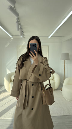 CAMEL OVERSIZE UZUN TRENÇKOT