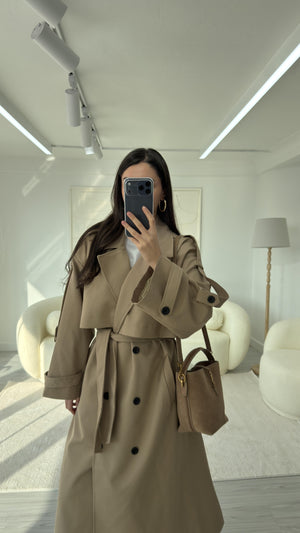 CAMEL OVERSIZE UZUN TRENÇKOT