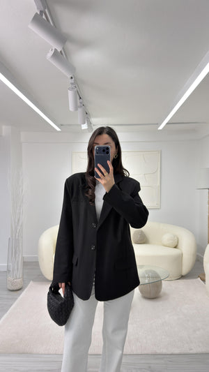 SİYAH SİLVA OVERSIZE BLAZER