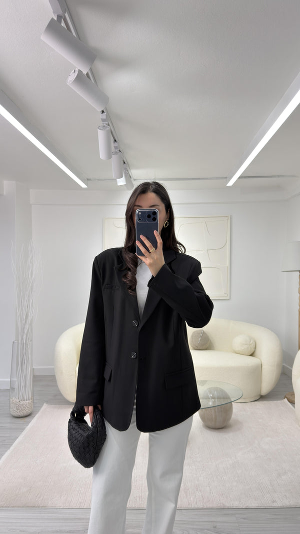 SİYAH SİLVA OVERSIZE BLAZER
