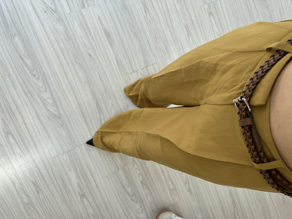 HARDAL KEMERLİ KETEN PANTOLON