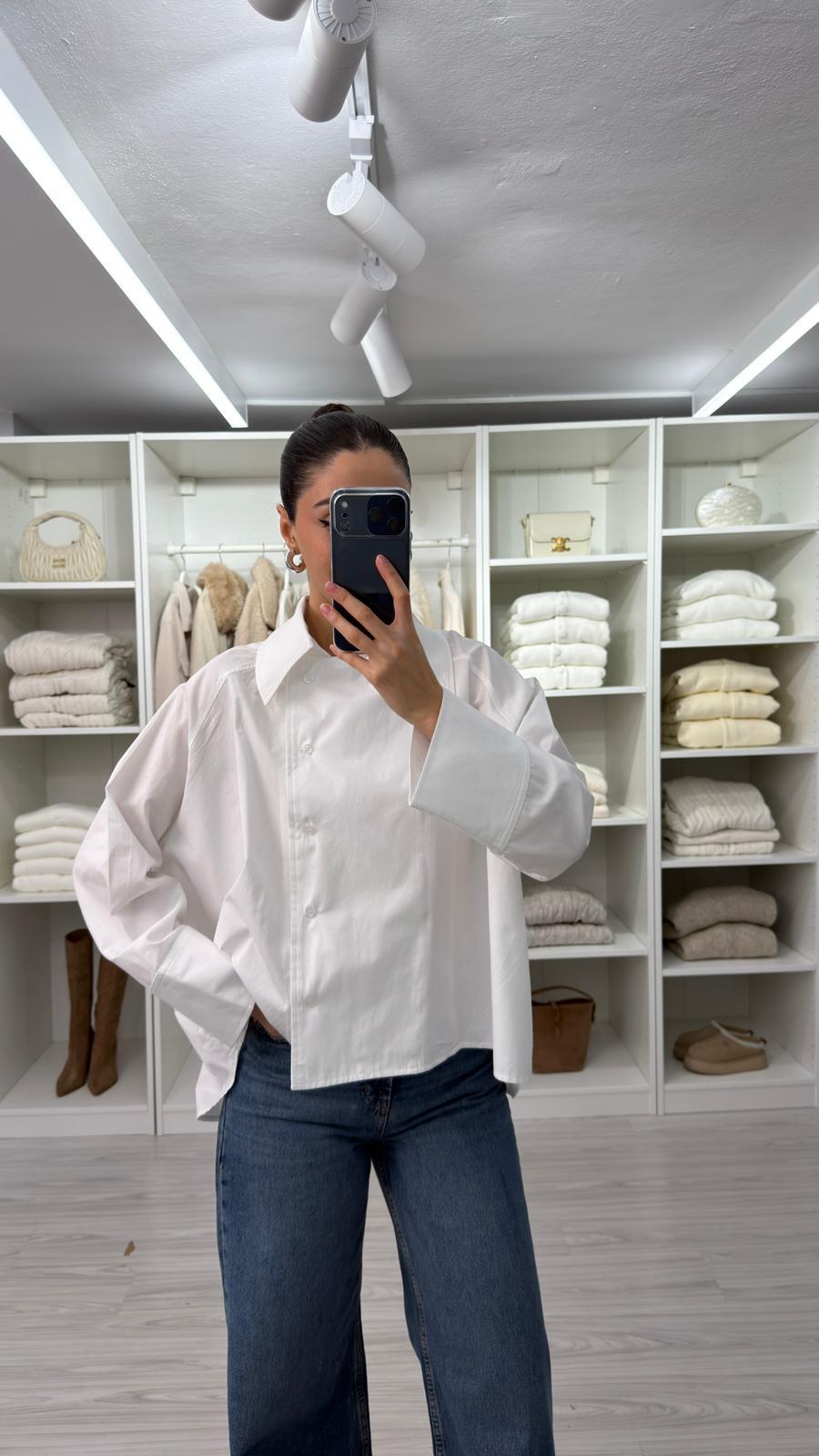BEYAZ REGLAN POPLİN GÖMLEK