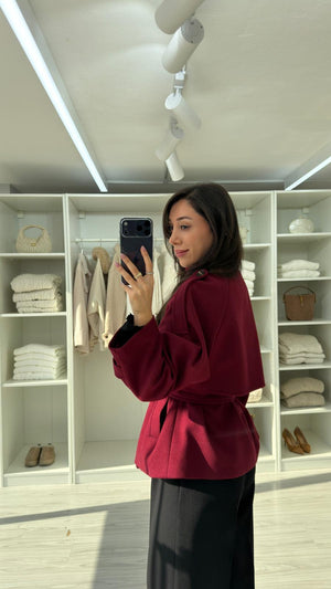 BORDO MORENİA DİK YAKA KAŞE
