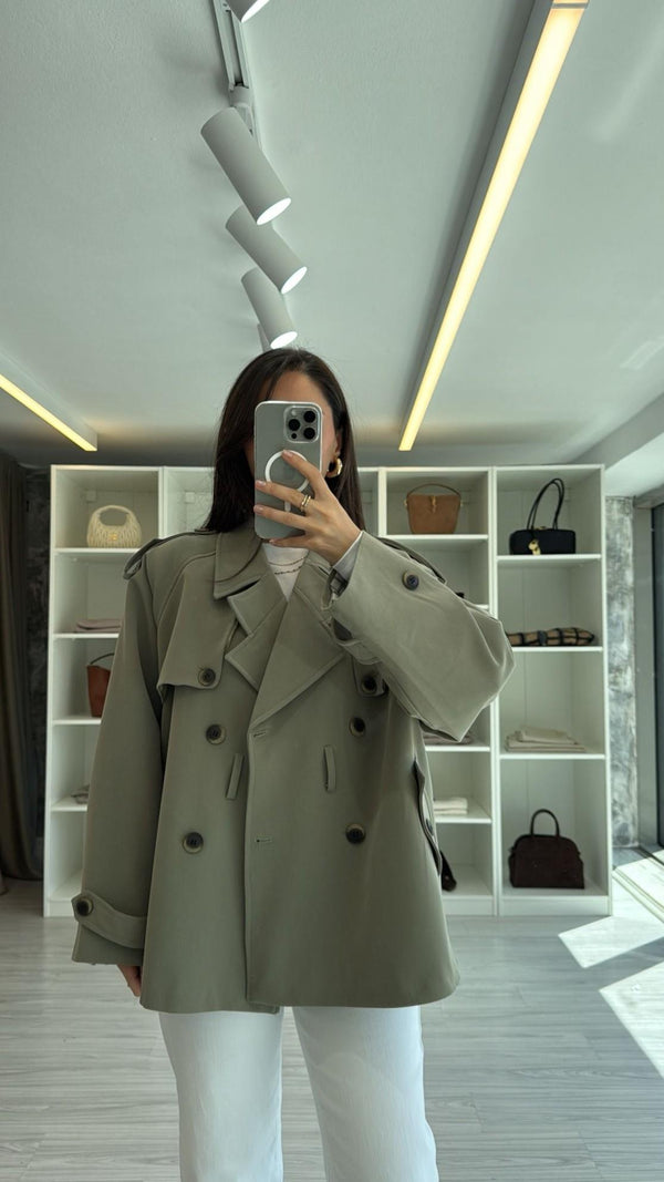 HAKİ PREMIUM VATKALI TRENÇKOT