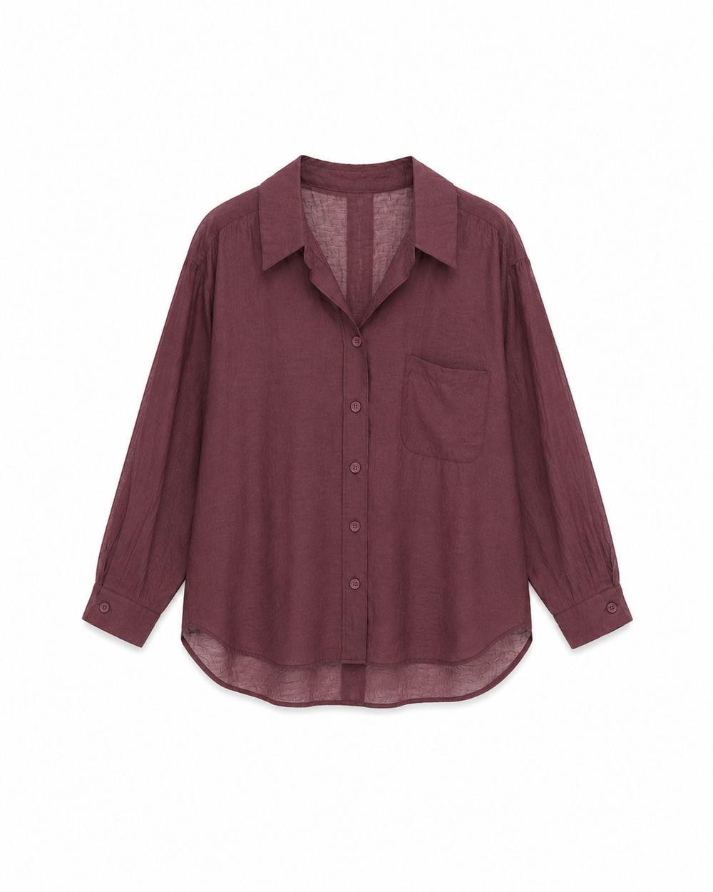 BORDO OVERSIZE TENSEL GÖMLEK