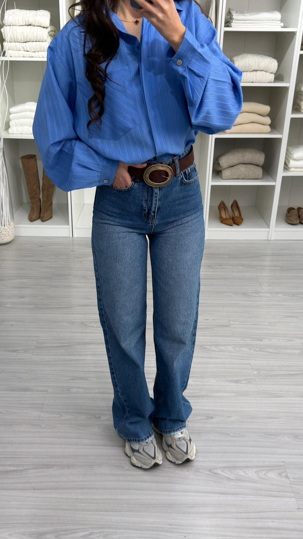 LACİVERT NALA WİDE LEG JEAN