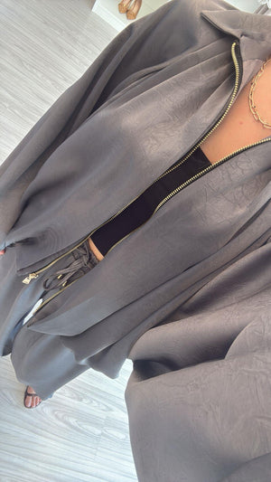 ANTRASİT PREMIUM SATEN BOMBER CEKET