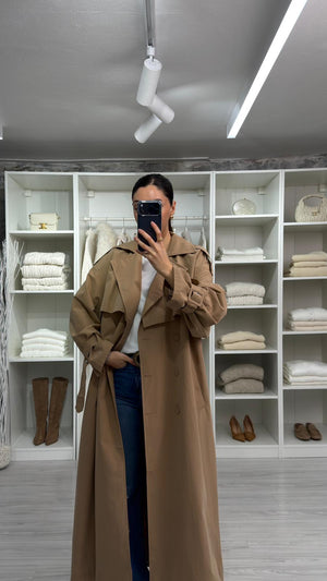CAMEL VOGUE OVERSİZE TRENÇKOT