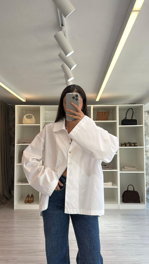BEYAZ OVERSIZE POPLİN GÖMLEK