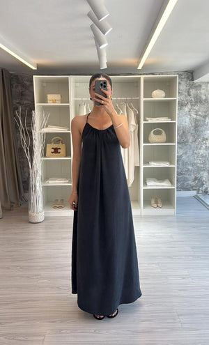 SİAYH HALTER YAKA TENSEL ELBİSE