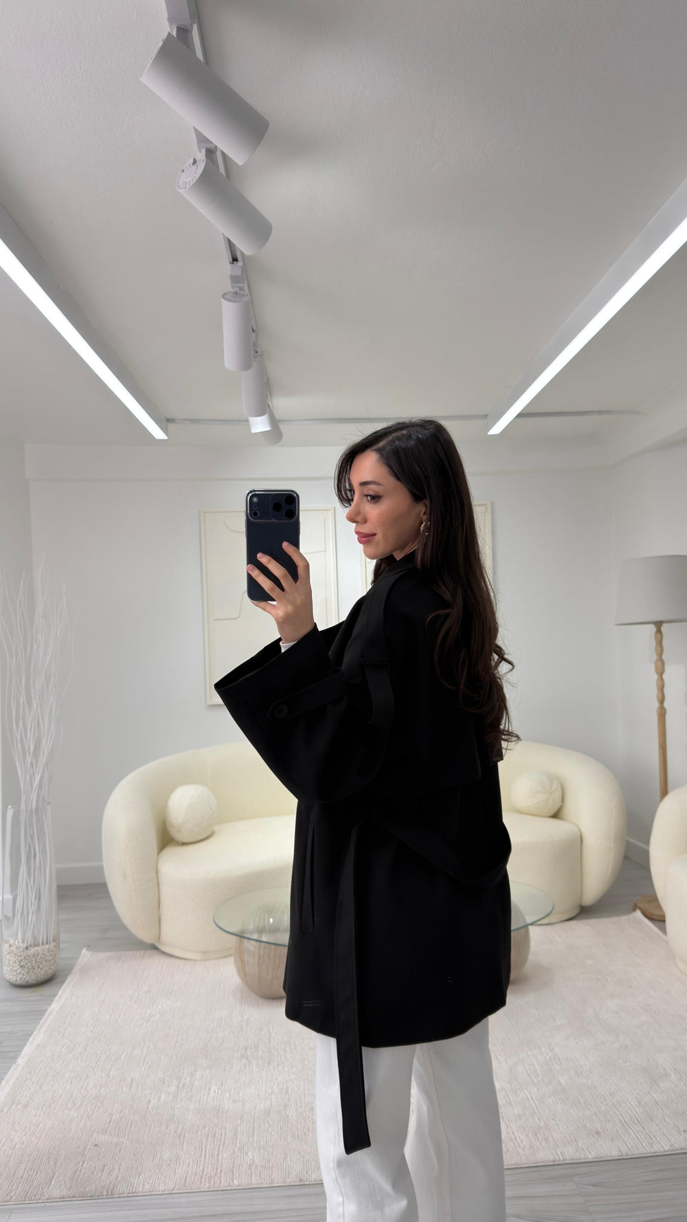 SİYAH OVERSIZE TRENÇKOT