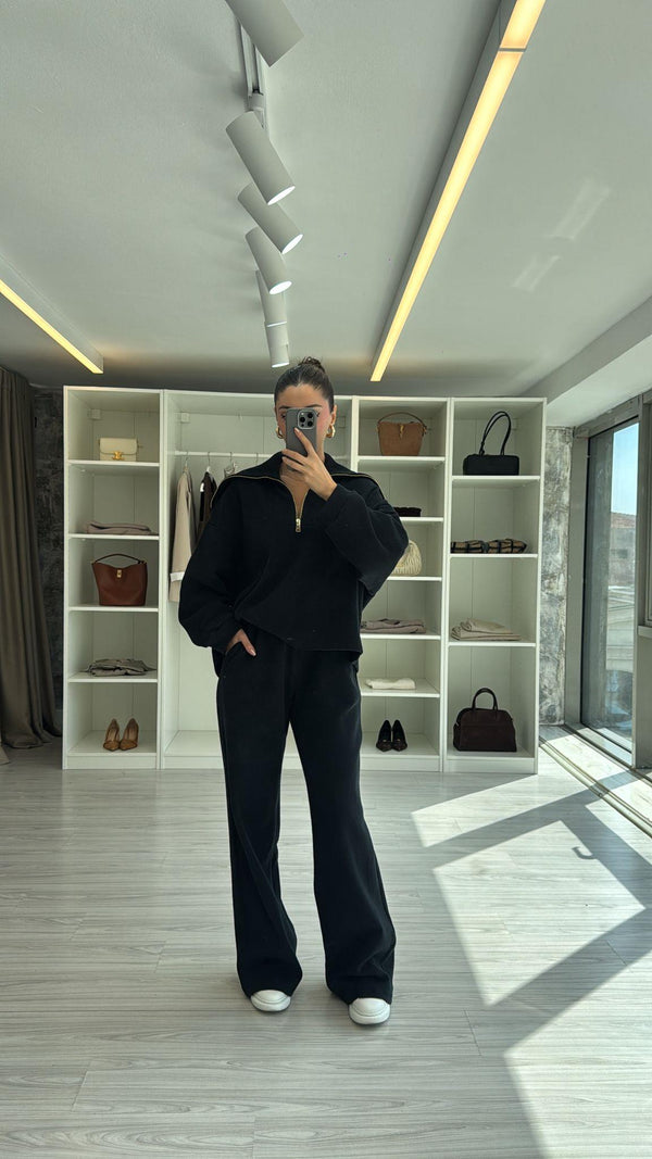 SİYAH YARIM FERMUARLI PREMIUM TAKIM