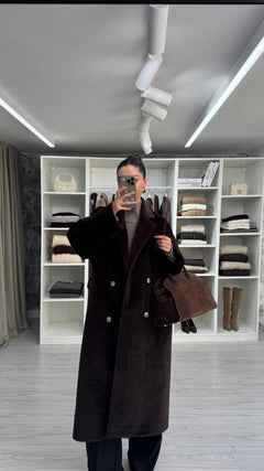 KAHVERENGİ NOİR PELUŞ KABAN