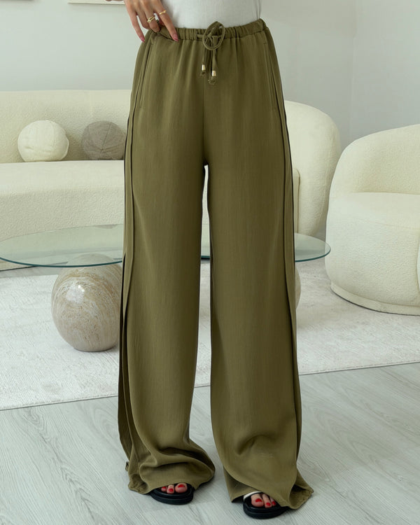 HAKİ DİKİŞ DETAYLI PANTOLON