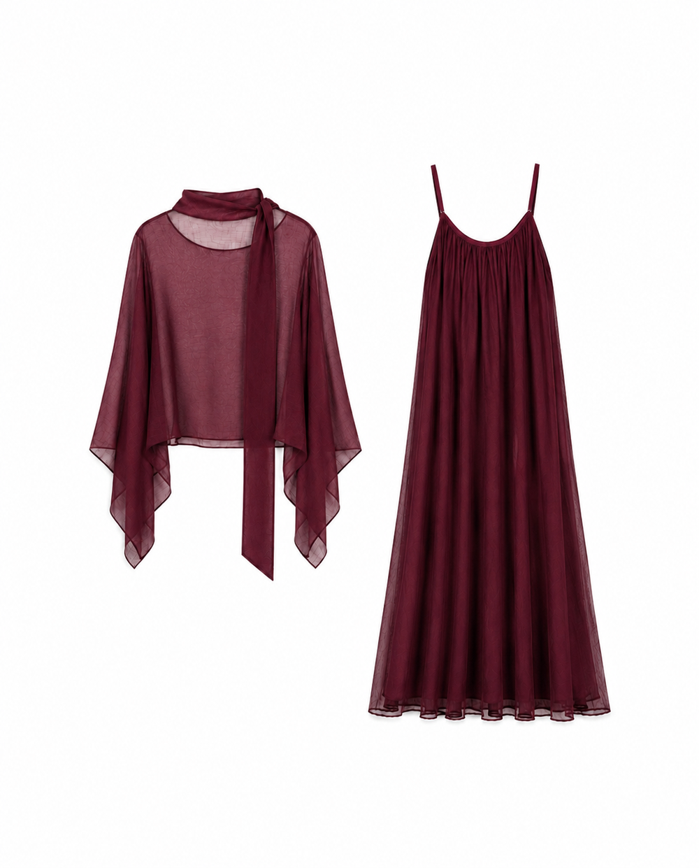 BORDO PELERİN ELBİSE TAKIM
