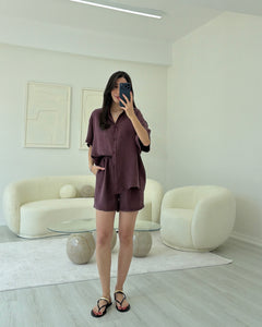 MÜRDÜM TENSEL GÖMLEK ŞORT TAKIM