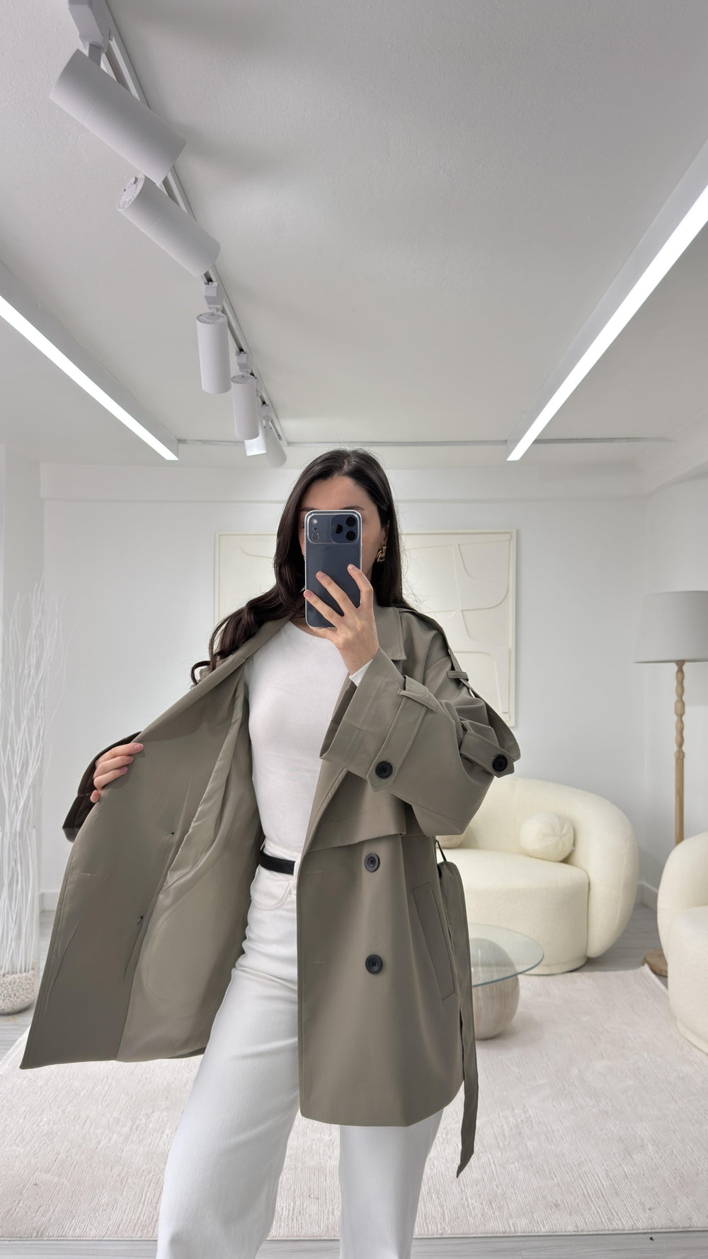 HAKİ OVERSIZE TRENÇKOT