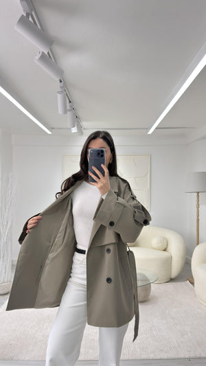 HAKİ OVERSIZE TRENÇKOT