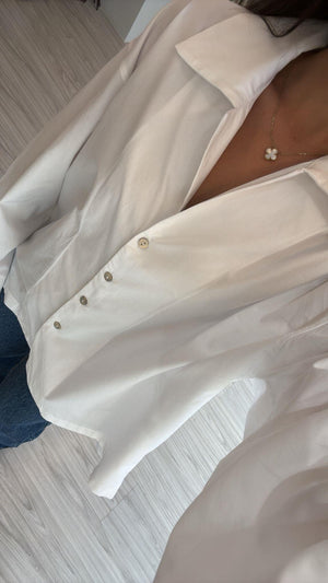 BEYAZ OVERSIZE POPLİN GÖMLEK