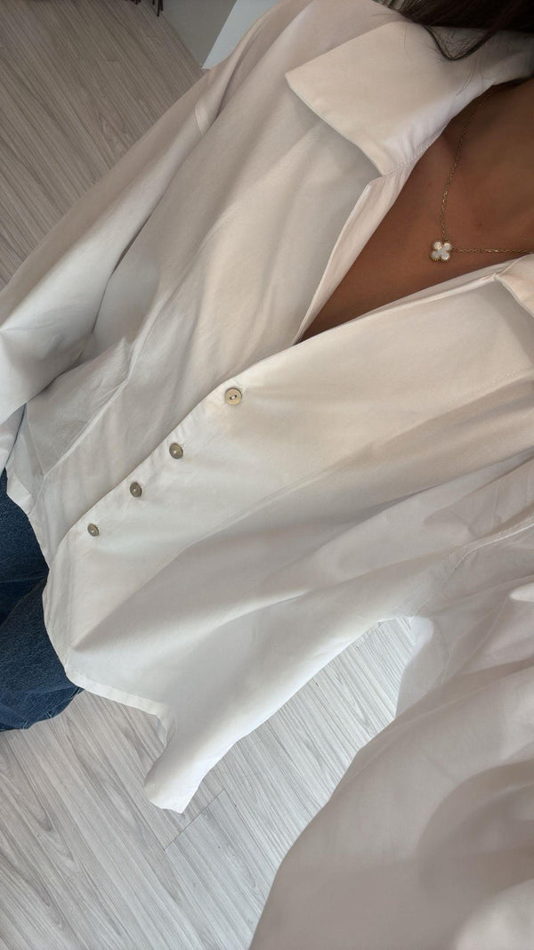 BEYAZ OVERSIZE POPLİN GÖMLEK