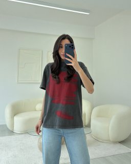 ANTRASİT BASKILI TİŞÖRT