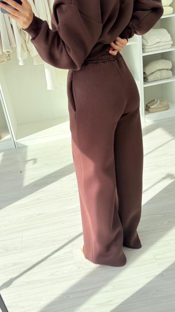 KAHVERENGİ ALO ŞARDONLU SWEAT TAKIM
