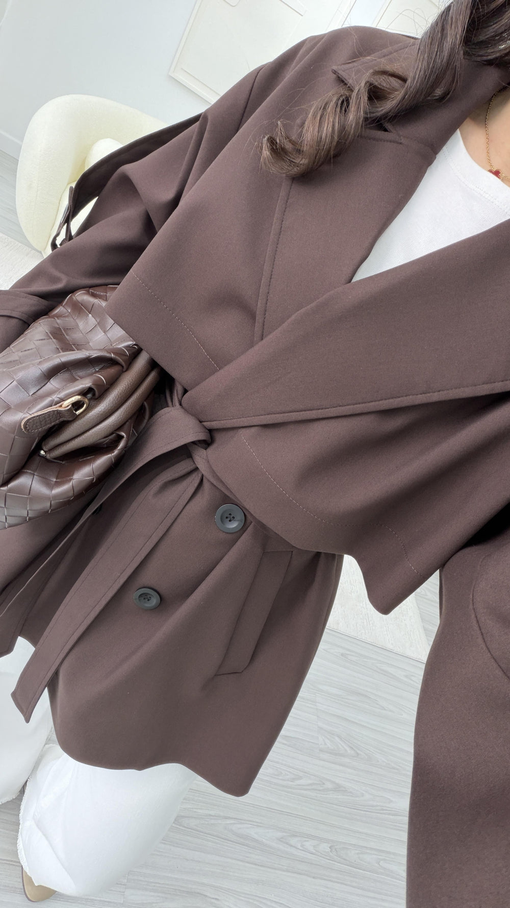 OVERSIZE TRENÇKOT - KAHVE