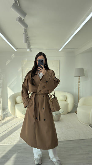 MOCHA OVERSIZE UZUN TRENÇKOT