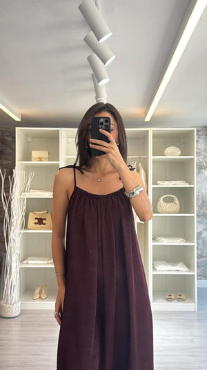 BORDO TOK SATEN ELBİSE